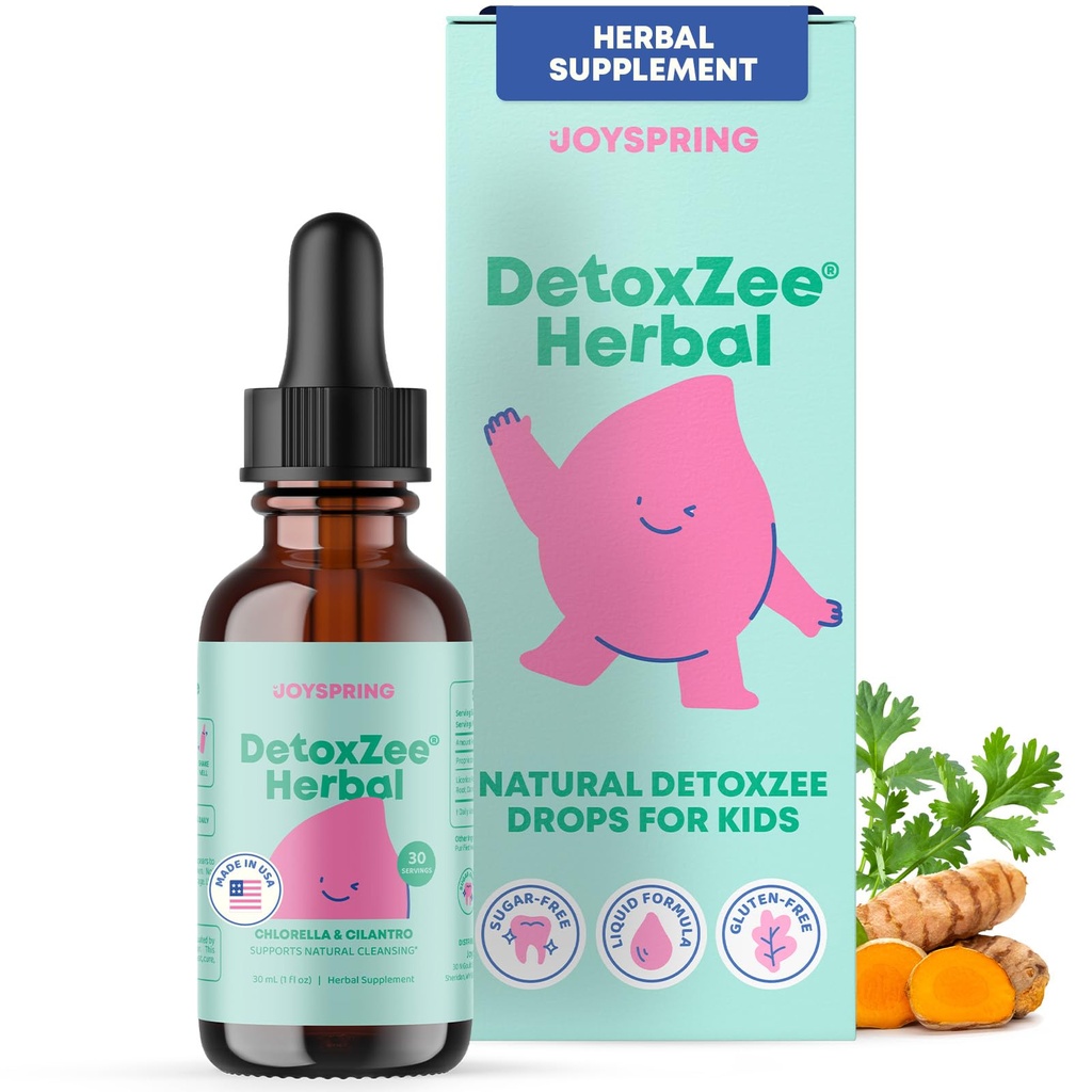 Détox à base de plantes de JoySpring pour enfants – Nettoyage d'extrait de cilantro pour soutenir le discours et améliorer le comportement – Détox naturel avec Cilantro - 1 fl oz (30 portions)