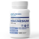 Puregen Labs Triple Magnésium Complex 300mg de glycinate de magnésium, de malate et de citrate [haute absorption] 120 Capsules de Veg