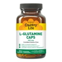 Country Life L-Glutamine 500 mg avec B6 – soutient la récupération musculaire, l'endurance et la performance athlétique – Vegan, sans gluten, supplément acide amino kasher – 100 capsules
