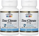 21ème siècle Santé Zinc Comprimés Citrate 50mg, 60 Compte (paquet de 2)