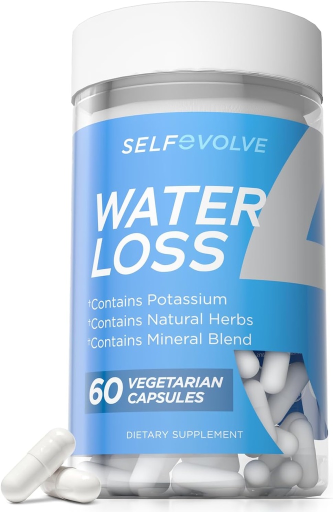 Perte d'eau - Pills d'eau naturelles pour réduire la rétention d'eau et le dégel avec extrait de dandelion, potassium et 7 ingrédients naturels - 60 capsules de légumes