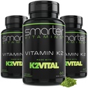 (3 Pack) Vitamine plus intelligente K2 MK7 100mcg, avec K2VITAL et Kale, 180 softgels liquides