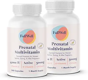 FullWell Vitamines prénatales Choline de citron, folate, vitamine D pour la croissance foetale, le développement du cerveau.