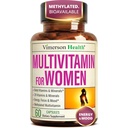 Multivitamine pour les femmes avec des vitamines méthylées et des minéraux chélatés pour l'énergie, Focus et la santé immunitaire – Multivitamines et multiminérales premium quotidiennes pour femmes – 60 capsules