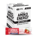 Optimum Nutrition Amino Energy Plus Packs d'hydratation, Packs en poudre d'énergie en marche, Burst de fraise, 25 Compte