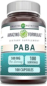 Formules étonnantes PABA 500 Mg Supplément: Capsules non-OGM: sans gluten