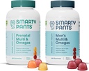 SmartyPants Gommies prénatales et multivitamines pour hommes: Oméga 3 Huile de poisson (EPA/DHA), Biotine, Méthylfolate, Vitamine D3, C, Vitamine B12, B6, A, K & Zinc pour le soutien immunitaire (30 jours)