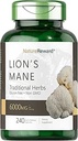 Lion's Mane 6000MG, favorise la clarté mentale, le focus et la mémoire, supplément de champignons, sans saveur, 240 capsules