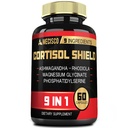 9in1 Bouclier de cortisol - Ashwagandha & Magnésium Glycinat, Rhodiola, Phosphatidylsérine, L-Theanine, racine de réglisse, millepertuis, Lions Mane - Mind & Mood, Reposful Night Support - 60 Capsules