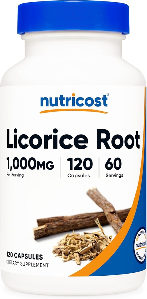 Nutricost Racine de réglisse 500mg, 120 Capsules - Non-OGM, sans gluten