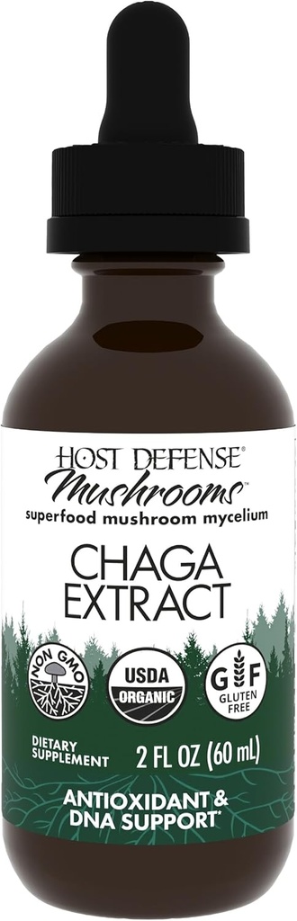 Host Defense Chaga Extract - Immune System Support Supplement - Chaga Mushroom for Antioxidant Activity Support - Liquid Dietary Mushroom Supplement - 2 fl oz (60 Servings)*