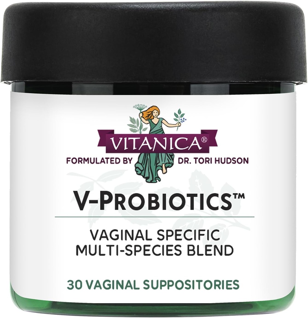 Vitanica V-Probiotiques - Probiotiques pour les femmes - Suppositories vaginales avec Lactobacillus Rhamnosus, Gasseri et plus - Supplément santé des femmes - Lady - 30 Suppositories vaginales