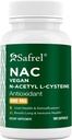 Safrel N-acétyl-L-Cysteine Capsules, 600 mg, 180 Compte, Respiratoire, Immune, Positif de santé du foie Antioxydant, Radicals libres, Facile à absorber, Non-OGM, Sans gluten