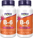 NOW Supplements, Vitamin B-6 (Pyridoxine HCl) 100 mg, Cardiovascular Health*, 100 Veg Capsules (Pack of 2)