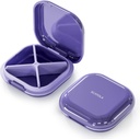 Petit cas de pilules, boîte à pilules de voyage, organisateur de pilules portable, contenant de pilules pour compartiments Pocket 4, porte-médicaments quotidiens compacts pour les médicaments contre les vitamines (purple)