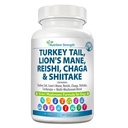 15-en-1 Champignons pour chiens Turquie Tail 600mg Lion's Mane 600mg Reishi 600mg Shiitake 500mg Cordyceps 300mg Chaga 300mg Maitake 200mg Meshima Blazei Poria Enoki Portobello 90 comprimés