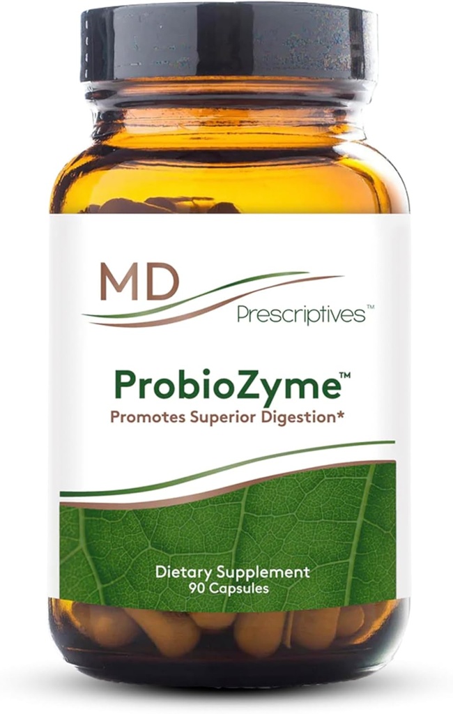 MD Prescriptives - ProbioZyme - Enzymes digestifs végétariens - Supplément pour la santé digestive et gustative - 90 Capsules