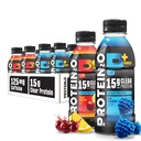 Protein2o 15g Whey Protein Isolate Hydratation Drink Plus Energy & Focus, 350mg d'électrolytes, Vitamines B5 & B6, sans sucre, Energy Variety Pack, 16,9 oz bouteille (paquet de 12)