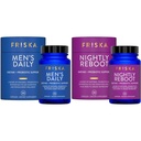 FRISKA Hommes & Nightly Probiotic Bundle (enzymes digestifs et probiotiques) Supplément (enzymes digestifs et probiotiques) Homme & Nightime Digestion & Bloating Support (en anglais seulement) 30 Capsules par bouteille