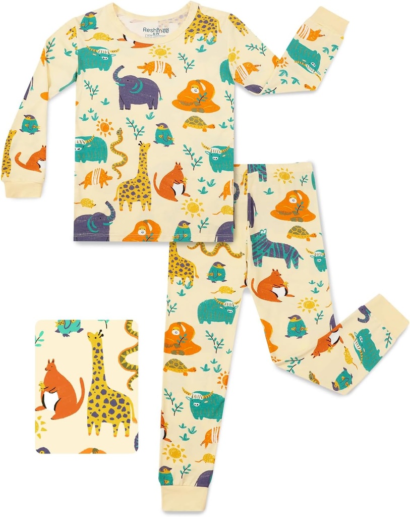 Bamboo Viscose Tout-petit Pyjama Garçons Filles Bébé 12M-8Y Pjs Sets Enfants 2pcs Snoug fit Long-Sleepwear