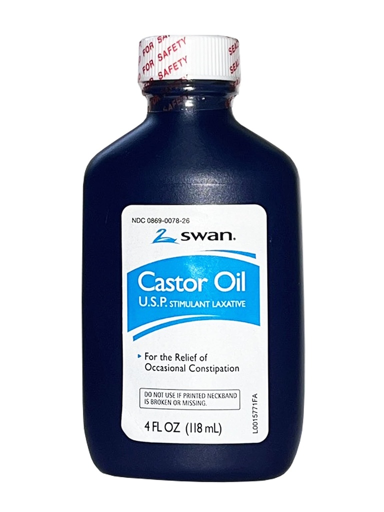 SWAN Huile de ricin USP 100 % Stimulant Laxatif 4 FL OZ - Pour soulager la constipation occasionnelle