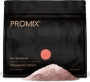Promix poudre de pré-travail, citron de fraise – Boosts Focus, Energy & Endurance – avec caféine, B12, bêta-alanine et L-tyrosine – sans gluten et sans lait, 10,05 oz
