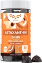 Astaxanthine croustillante Gummies - supplément antioxydant naturel astaxanthine 24mg - végétalien, non-OGM, sans sucre, sans gluten, soja-feed, 3e laboratoire de partie testé - 2 mois d'approvisionnement (60 Gummies)