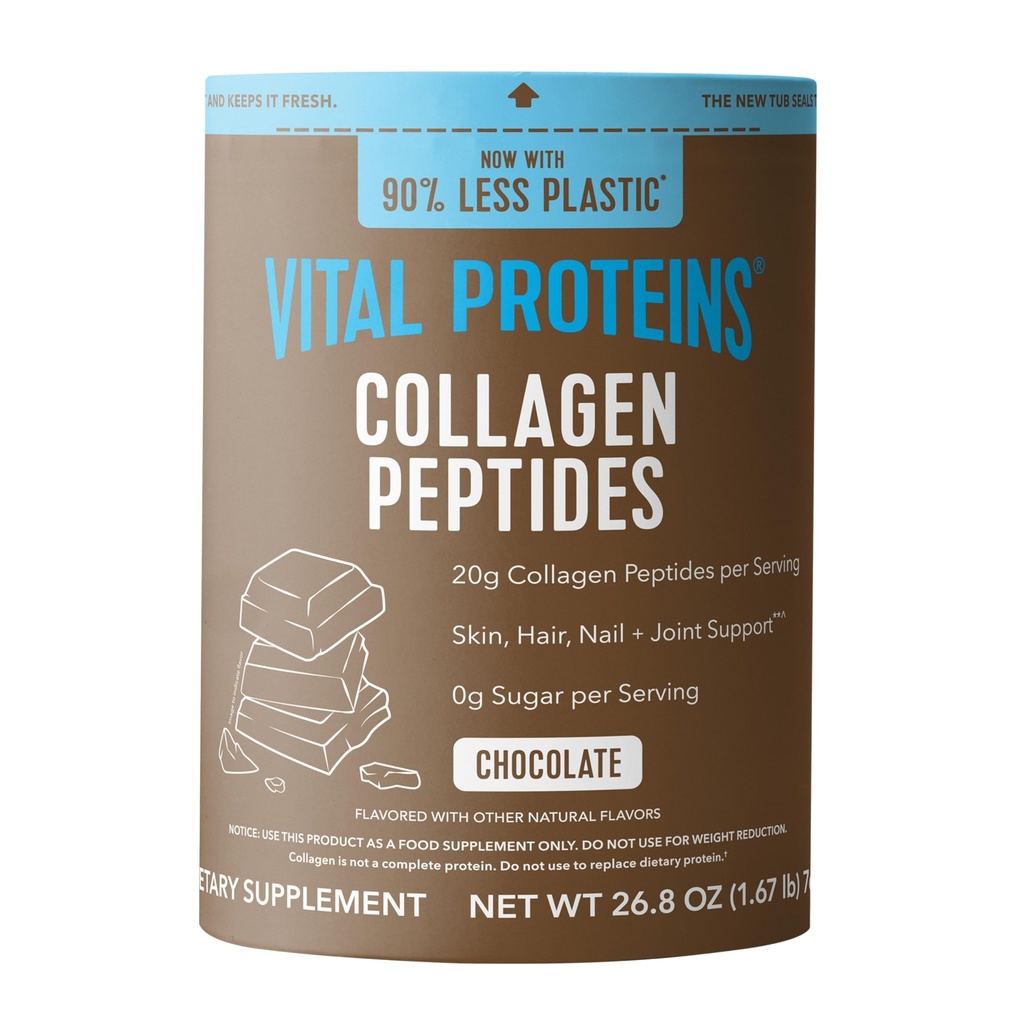 Supplément en poudre de peptides de collagène, collagène hydrolysé pour peau, cheveux, ongles et articulations, chocolat, 28 portions