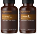 Amazon Elements Vitamin E, 400 IU, 100 Softgels, 100 Days of Supply (Packaging May Vary) (Pack of 2)
