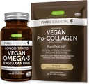 Pure & Essential Collagen Peptide Protéine Poudre & Vegan Omega 3 Bundle, Complete Collagen Boosting Formula & Sustainable Algae Oil 1340mg, par Igennus