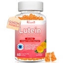 Suppléments de lutéine et de zéaxanthine Gummies, supplément de vitamine des yeux avancé avec Bilberry, Safran, Graines de raisin, Oméga 3 pour la santé maculaire, oeil sec, fonction visuelle - Arôme orange, 60 Comte