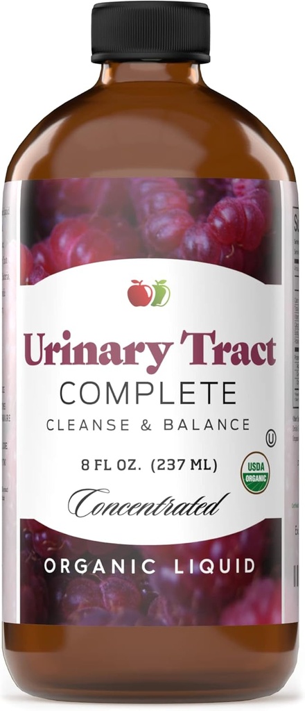 Complete Natural Products Urinary Tract Complete 8oz - Supplément liquide pour un nettoyage du tract urinaire, la défense, la santé et le traitement avec la canneberge biologique et le D-mannose biologique