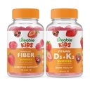 Fibre prébiotique durable enfants + Vitamine D3 + Vitamine K2 Enfants, Gummies Bundle - Grande dégustation, supplément de vitamine, sans gluten, sans OGM, gummy à croquer