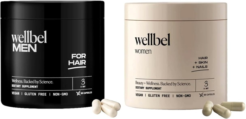 Pack de mélange WELLBEL pour hommes et femmes, supplément propre pour cheveux, peau et ongles, végétalien, sans gluten et sans OGM