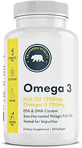 Huile de poisson Oméga-3 Suppléments, Oméga-3, EPA, DHA, Lemon Flavor - Fabriqué aux États-Unis, végétalien, non OGM, sans gluten et sans lait