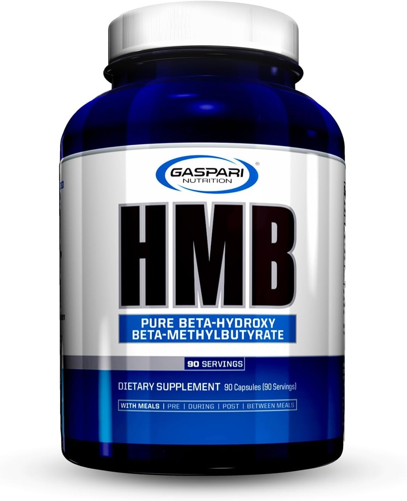 Gaspari Nutrition HMB, bêta-hydroxy pur Beta-méthylbutyrate, aide à la croissance musculaire, favorise la force et la récupération, combat la décomposition musculaire, 1 000 mg de HMB (90 portions)