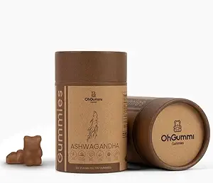 Ashwagandha 1500mg + zinc, Vitamine D2 Gommies végétaliennes (racines d'Ashwagandha)