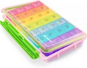 AUVON iMedassist Hydraure-Proof Weekly Pill Organizer 4 fois par jour, grand boîtier à pilules de 7 jours avec un design portable pour le voyage, conteneurs individuels amovibles tenir des vitamines, suppléments, médicaments