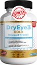 Oeil sec 3 Gold Omega 3 Huile de krill Extra Strength, 60 softgels, support des yeux secs, non-OGM, sans gluten, sans sucre (1)
