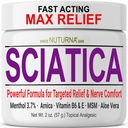 Crème Nerve Sciatica - Crème Confort maximum pour les pieds, les mains, les jambes, les orteils, le dos - Naturel Ultra Strength Arnica, MSM, Mentol, Confort apaisant, 2 Oz