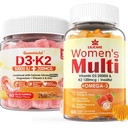 Vitamine sans sucre D3 K2 Gummies remplies + Multivitamine pour les femmes Gummies