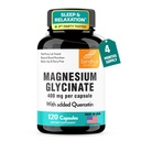 Sandhu Magnésium Glycinate 400mg Capsules avec Quercetin de Qualité Sommeil, Relaxation, Santé musculaire et Immune Support de 120 Nombre (Pack de 1)