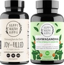 Happy Healthy Hippie Joy-Filled Mood Support Supplément + Supplément de soutien au stress biologique Ashwagandha