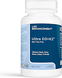 Amélioration de la vie Vitamine D3 K2-2000 UI avec vitamine K2 MK-7 Sans soja - 120 portions