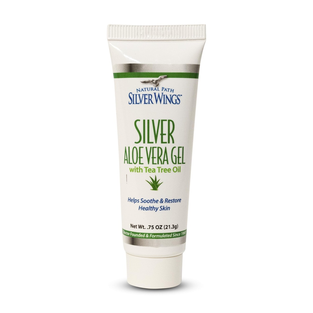 Path naturel Silver Wings 200ppm Argent avec Aloe Vera Gel et huile d'arbre de thé - Soin de peau apaisant - 0,75 oz