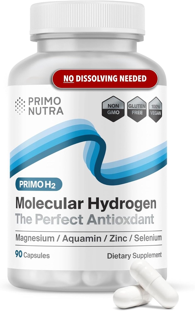 Supplément d'hydrogène moléculaire ingérable - Alternative aux comprimés H2 et à l'eau d'hydrogène, aux antioxydants et aux complexes minéraux - 90ct