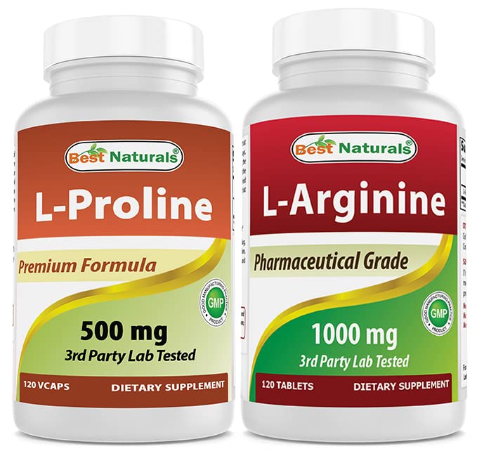Meilleurs naturels L-proline 500 mg & L-Arginine 1000 mg