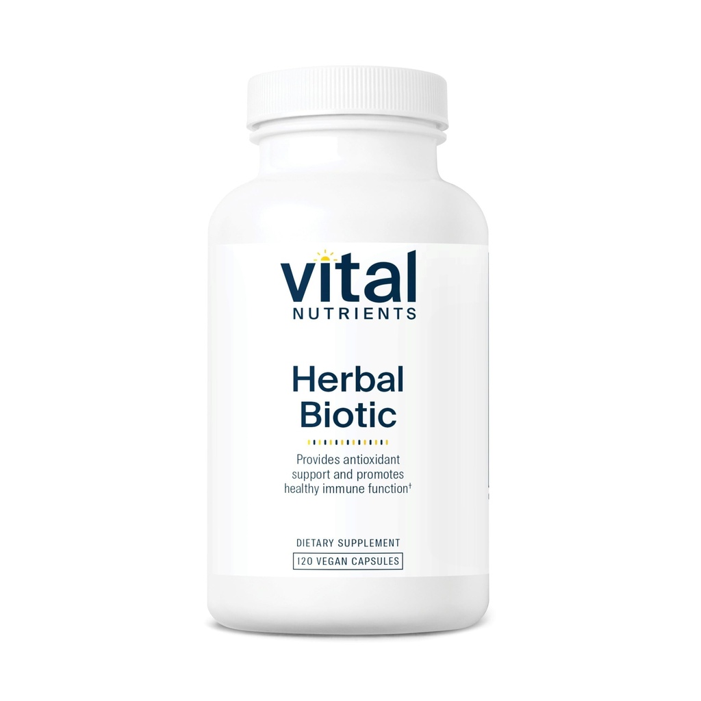 Vital Nutrients Herbal Biotic - Supplément de soutien à base de plantes immunes - Le soutien antioxydant favorise un système immunitaire sain - sans gluten, sans lait, sans soja - sans OGM - 120 capsules