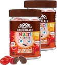 Multivitamine complète de chocolat de bonne journée pour les enfants, Supplément quotidien de vitamines A, B6, B12, C, D, E, Folate et Biotine, Commerce équitable et chocolat non OGM, 2 Pack