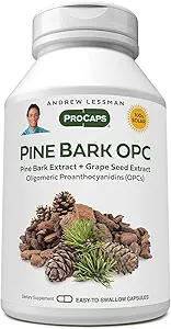 ANDREW LESSMAN Pine Bark OPC Anti-Oxidant Extraits 60 Capsules - Supporte les tissus et les systèmes d'organes pour neutraliser les radicaux libres, proanthocyanidines, puissant anti-oxydant, aucun additif